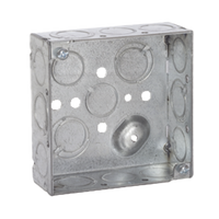 Caja Cuadrada 4 x 4"/Profundidad 1- 1/2"/ 10 Entradas de 1/2" y 6 TKO (1/2"-3/4").