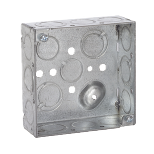 Caja Cuadrada 4 x 4"/Profundidad 1- 1/2"/ 10 Entradas de 1/2" y 6 TKO (1/2"-3/4").