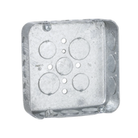 Caja Cuadrada  4 11/16"/ Profundidad  1 1/2"/ 15 Entradas 1/2", 2 Entradas 3/4"/ Troquelada.