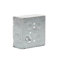Caja Cuadrada 4 11/16" x 4 11/16"/ Profundidad 2- 1/8"/ 4 Entradas 1", 4 Entradas 3/4", 1 Entrada 1/2" y 3 TKO (1/2"-3/4").