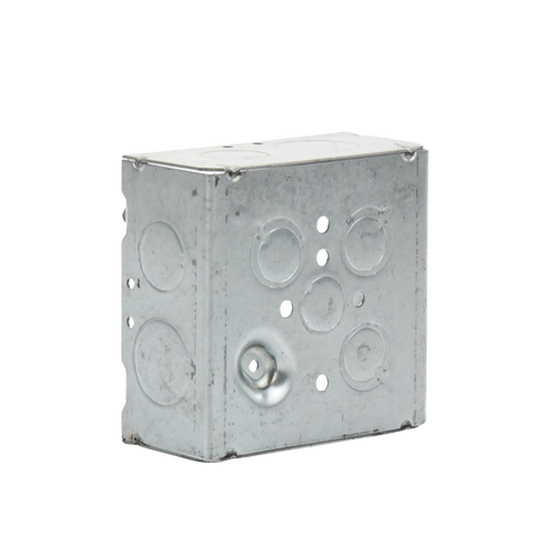 Caja Cuadrada 4 11/16" x 4 11/16"/ Profundidad 2- 1/8"/ 4 Entradas 1", 4 Entradas 3/4", 1 Entrada 1/2" y 3 TKO (1/2"-3/4").