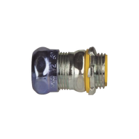 Conector de Compresión Impermeable aislado de Acero Galvanizado para Pared Delgada de 3/4" .