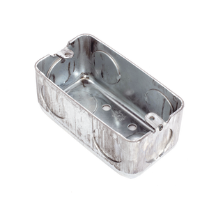 Caja (Chalupa) 4x2" / Profundidad 1-7/8" / 7 Entradas de 3/4" / Troquelada.