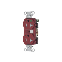 Contacto Duplex  de 20 A 125 V CA/ A prueba de Manipulaciones / Nema 5-20R / Grado Hospitalario / Color Rojo.