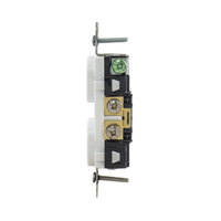 Contacto Dúplex 20 A, 125 V,  2 Polos, 3 Hilos, Cableado Posterior y  Lateral, Color Blanco (Nema 5-20R).