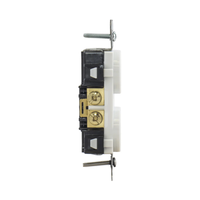 Contacto Dúplex 20 A, 125 V,  2 Polos, 3 Hilos, Cableado Posterior y  Lateral, Color Blanco (Nema 5-20R).