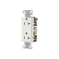 Contacto Duplex Decorador 20 A 125V / 2 Polos 3 Hilos/ Nema 5-20 R / Color Blanco.