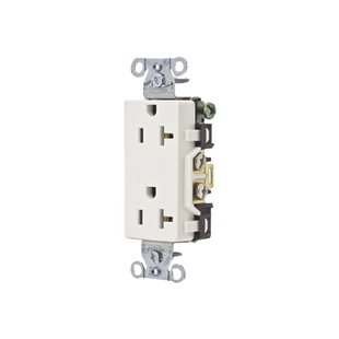Contacto Duplex Decorador 20 A 125V / 2 Polos 3 Hilos/ Nema 5-20 R / Color Blanco.