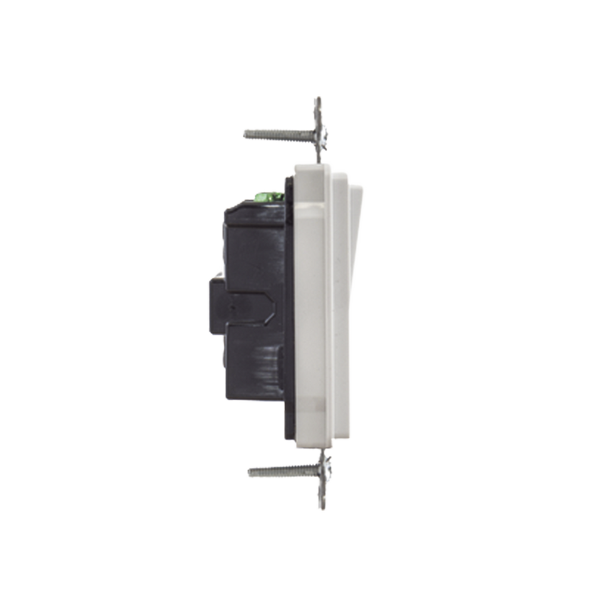Interruptor Decorador de 20 A 120-277 V CA/ Unipolar / Cableado Lateral y Posterior / Color Blanco.