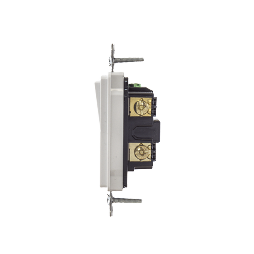 Interruptor Decorador de 20 A 120-277 V CA/ Unipolar / Cableado Lateral y Posterior / Color Blanco.