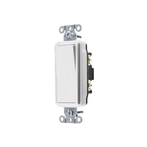 Interruptor Decorador de 20 A 120-277 V CA/ Unipolar / Cableado Lateral y Posterior / Color Blanco.