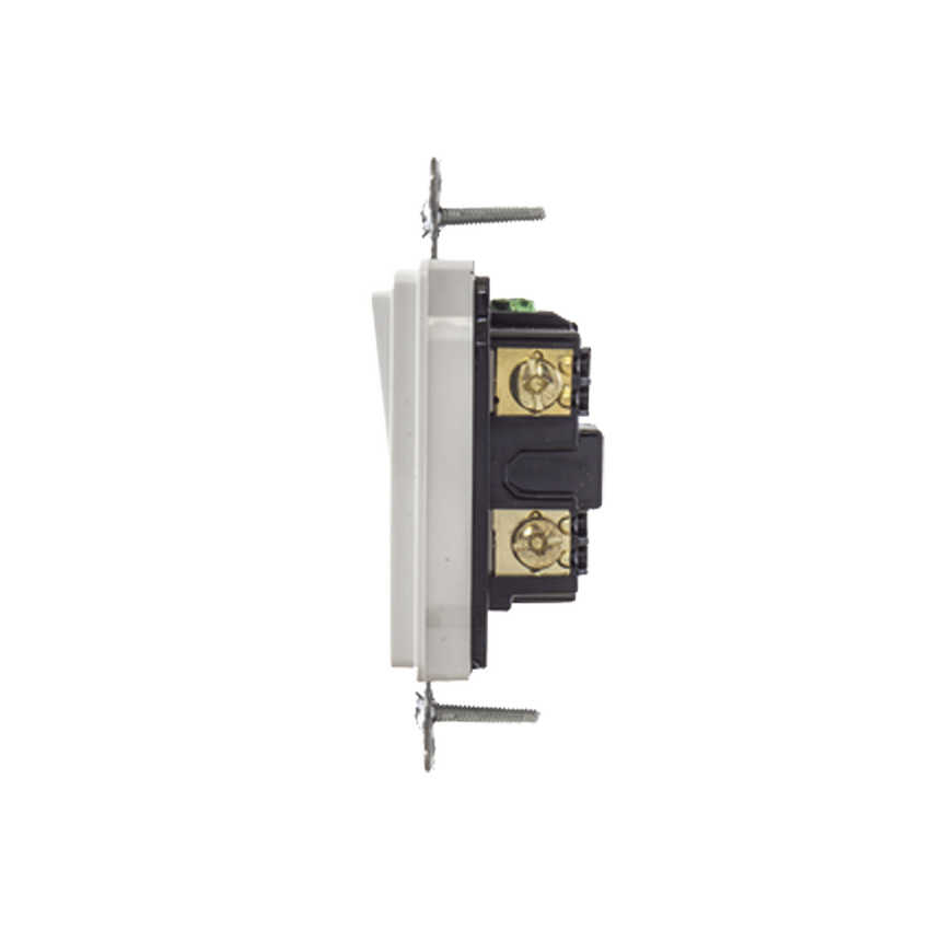 Interruptor Decorador de 20 A 120-277 V CA/ 3 Vías/ Cableado Lateral y Posterior / Color Blanco.