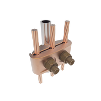 Conector Mecánico para 3 Cables para Calibre  4 AWG  - 2/0 AWG  a Tubería de 3/8" o Varilla 5/8" - 3/4" Perno 3/8".