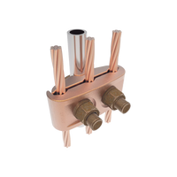 Conector Mecánico para 3 Cables para Calibre 2/0 AWG - 250 KCMIL a Tubería de 3/8"  o  Varilla 5/8" - 3/4".