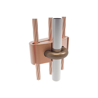 Conector Mecánico para 3 Cables para Calibre 2/0 AWG - 250 KCMIL a Tubería de 3/8"  o  Varilla 5/8" - 3/4".