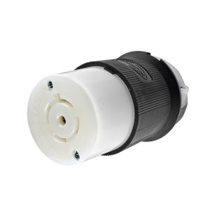 Conector Industrial con Bloqueo de Media Vuelta / 20 A 120/208 V CA / 4 Polos 5 Hilos / Color Blanco y Negro / Nema L21-20R/ Grado Industrial.