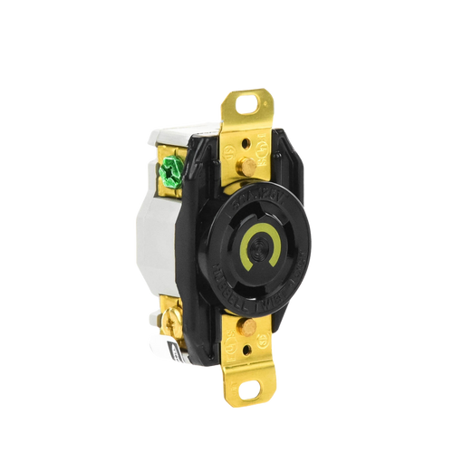 Recept�culo de Media Vuelta Industrial 30 A 125 V CA 2 Polos 3 Hilos (Nema L5-30R) Color Negro