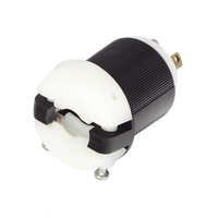 Clavija Industrial con Bloqueo de Media Vuelta / 30 A 250 V CA / 2 Polos 3 Hilos / Color Blanco y Negro / Nema L6-30P.