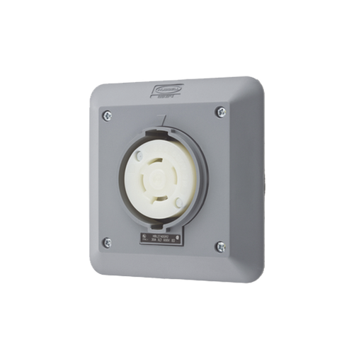 Receptáculo con Bloqueo de Media Vuelta Industrial 30 A 600 V CA / 3 Polos 4 Hilos / Nema L17-30R.