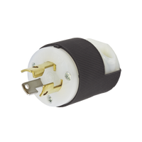 Clavija Industrial con Bloqueo de Media Vuelta / 15 A 125 V CA / 2 Polos 3 Hilos / Color Blanco y Negro / Nema L5-15P.