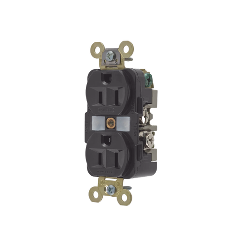 Contacto Dúplex 15 A 125 V / 2 Polos 3 Hilos/ Color Negro / Nema 5-15R / Grado Industrial.