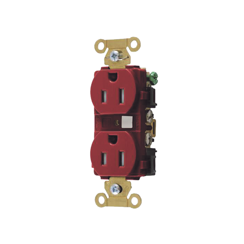 Contacto Duplex 15 A 125 V / A Prueba de Manipulaciones / Nema 5-15R / Color Rojo.