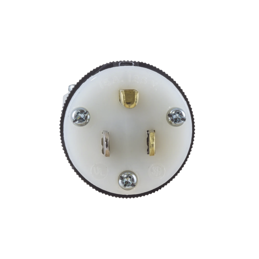 Clavija Entrada Recta/ 15A 125V/ 2 Polos 3 Hilos/ Nema 5-15P/ Grado Industrial- Comercial.