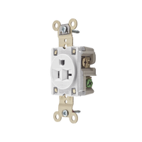 Contacto Sencillo / 20 A 125 V / 2 Polos 3 Hilos / Nema 5-20R / Color Blanco / Grado Industrial.