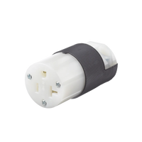 Conector Entrada Recta/ 20 A 125V/ 2 Polos 3 Hilos/ Nema 5-20 R/ Grado Industrial- Comercial / Color Negro-Blanco.