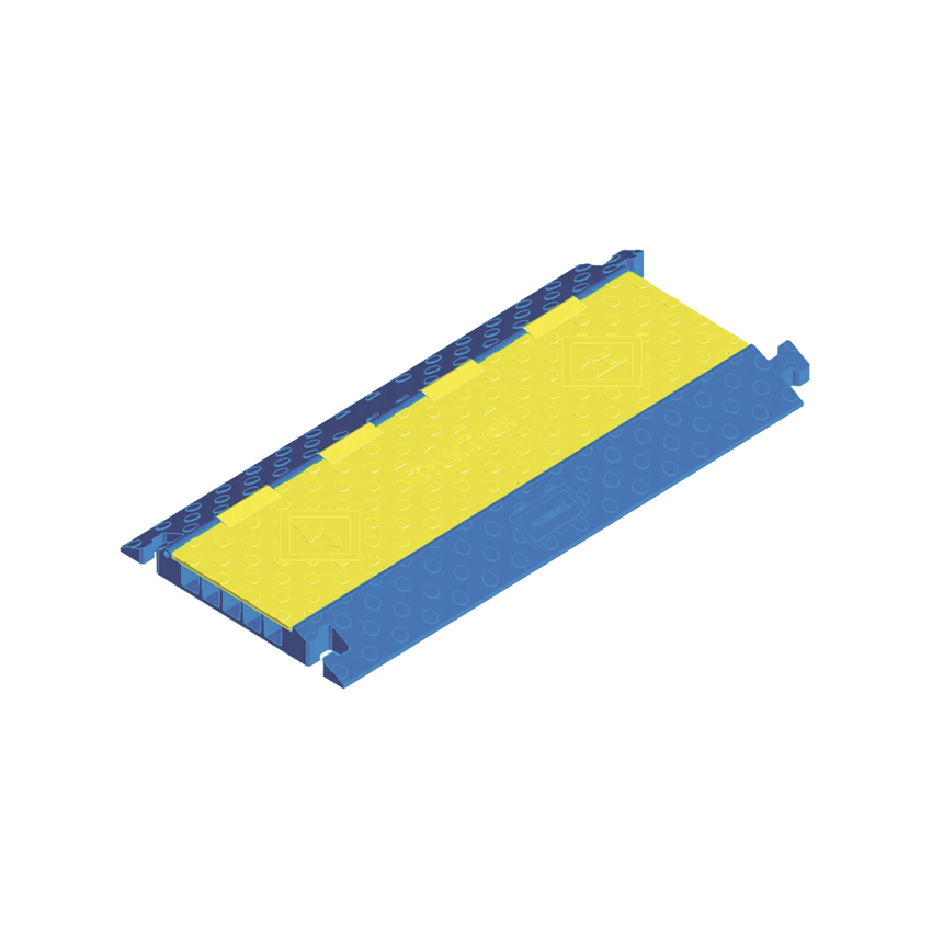 Protector para cables de 5 canales Truk Trak / Dimensiones 914 x 508 x 58.6 mm / Color Azul y Amarillo.