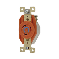 Receptáculo Sencillo de Media Vuelta/ 20 A 250 V CA / 2 Polos 3 Hilos / Nema L6-20R.