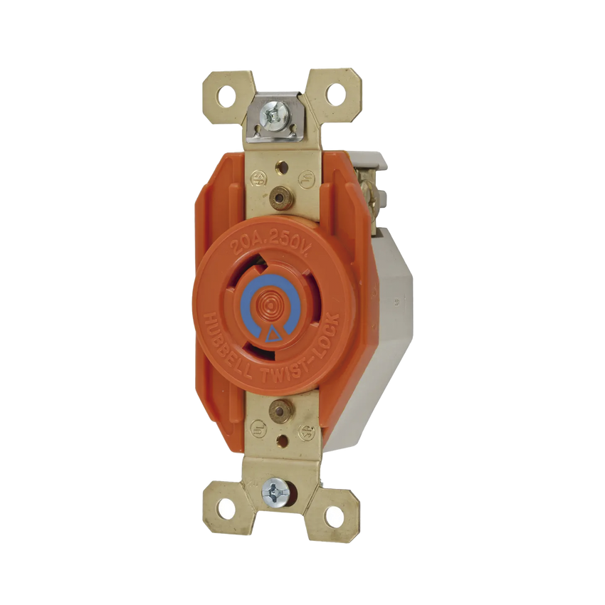 Recept�culo Sencillo de Media Vuelta / 20 A 250 V CA / 2 Polos 3 Hilos / Nema L6-20R