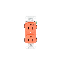 Contacto Dúplex Conexión a Tierra Aislada/ 15A 125V/ 2 polos 3 Hilos/ Nema 5-15R /Grado Comercial/ Color Naranja.