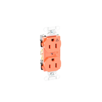 Contacto Dúplex Conexión a Tierra Aislada/ 15A 125V/ 2 polos 3 Hilos/ Nema 5-15R /Grado Comercial/ Color Naranja.
