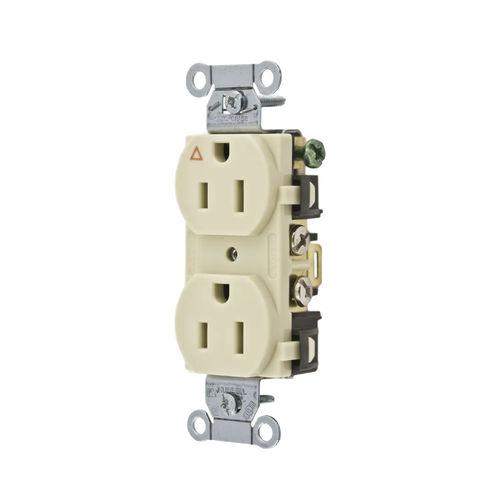Contacto Dúplex Conexión a Tierra Aislada/ 15 A 125 V/ 2 Polos 3 Hilos/ Color Marfil/ Nema 5-15R/ Grado Comercial.
