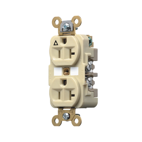 Contacto Dúplex Conexión a Tierra Aislada/ 20 A 125 V/ 2 polos 3 Hilos/ Color Marfil/ Nema 5- 20R/ Grado Industrial.