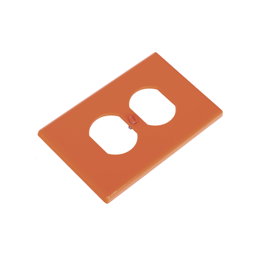 Tapa para Contacto Dúplex Color naranja.