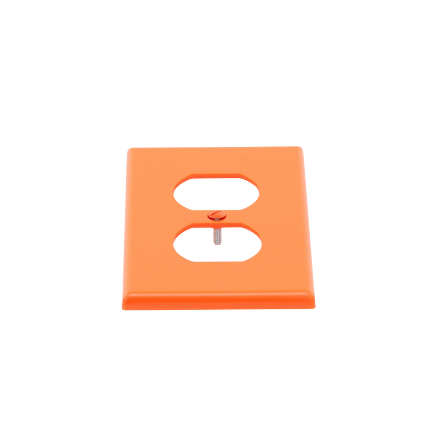 Tapa para Contacto Dúplex Color naranja.
