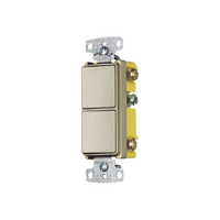 Interruptor Residencial 15 A 120-277 V / 2 Bases Unipolares / Cableado lateral / Color Marfil.