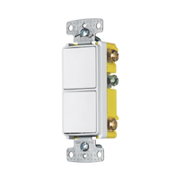 Interruptor Residencial 15 A 120-277 V, 1 Polo 3 Vías, Cableado lateral, Color Blanco.