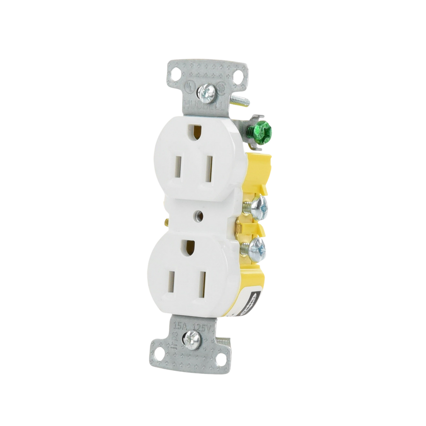 Contacto Duplex 15A 125V/ 2 Polos 3 Hilos/ Nema 5-15R/ Color Blanco.