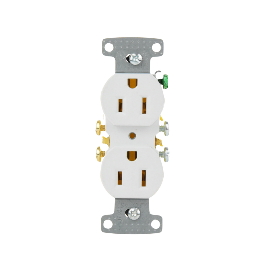 Contacto Duplex 15A 125V/ 2 Polos 3 Hilos/ Nema 5-15R/ Color Blanco.