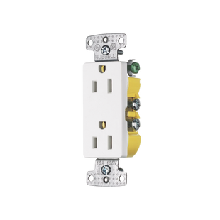 Contacto Duplex Decorador 15A 125V, 2 Polos, 3 Hilos, Color  Blanco (Nema5-15R).