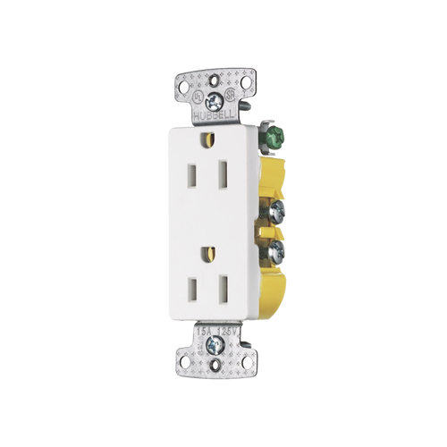 Contacto Duplex Decorador 15A 125V, 2 Polos, 3 Hilos, Color  Blanco (Nema5-15R).