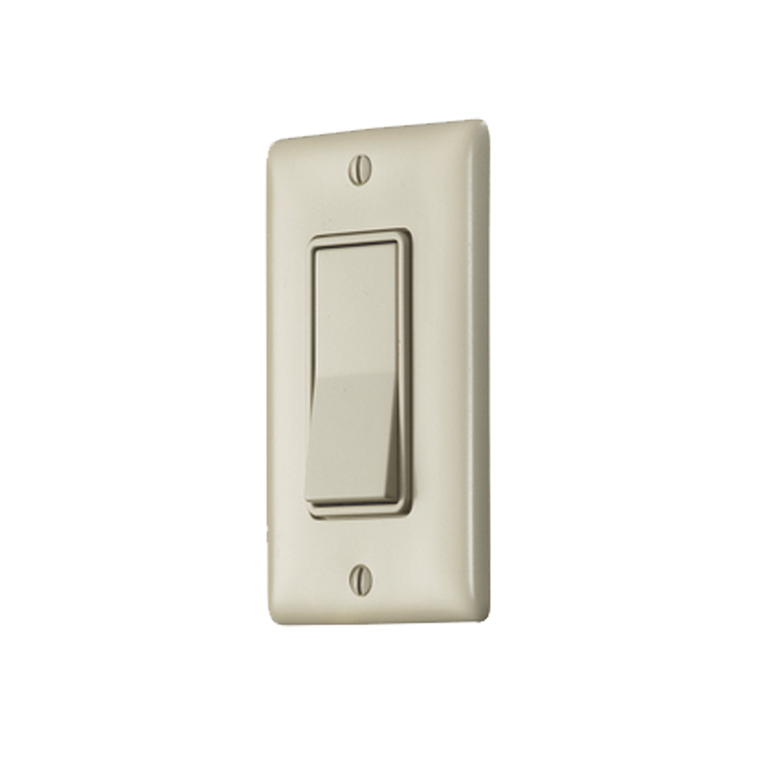 Interruptor Unipolar Residencial 15 A 120-277 V / Cableado Lateral y Trasero / Color Marfil.