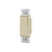 Interruptor Unipolar Residencial 15 A 120-277 V / Cableado Lateral y Trasero / Color Marfil.