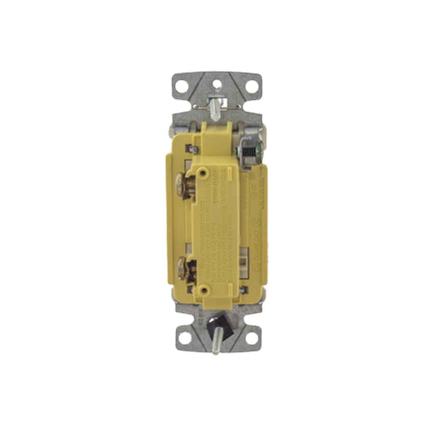 Interruptor Unipolar Residencial 15 A 120-277 V / Cableado Lateral y Trasero / Color Marfil.
