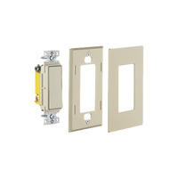 Interruptor Unipolar Residencial 15 A 120-277 V / Cableado Lateral y Trasero / Color Marfil.