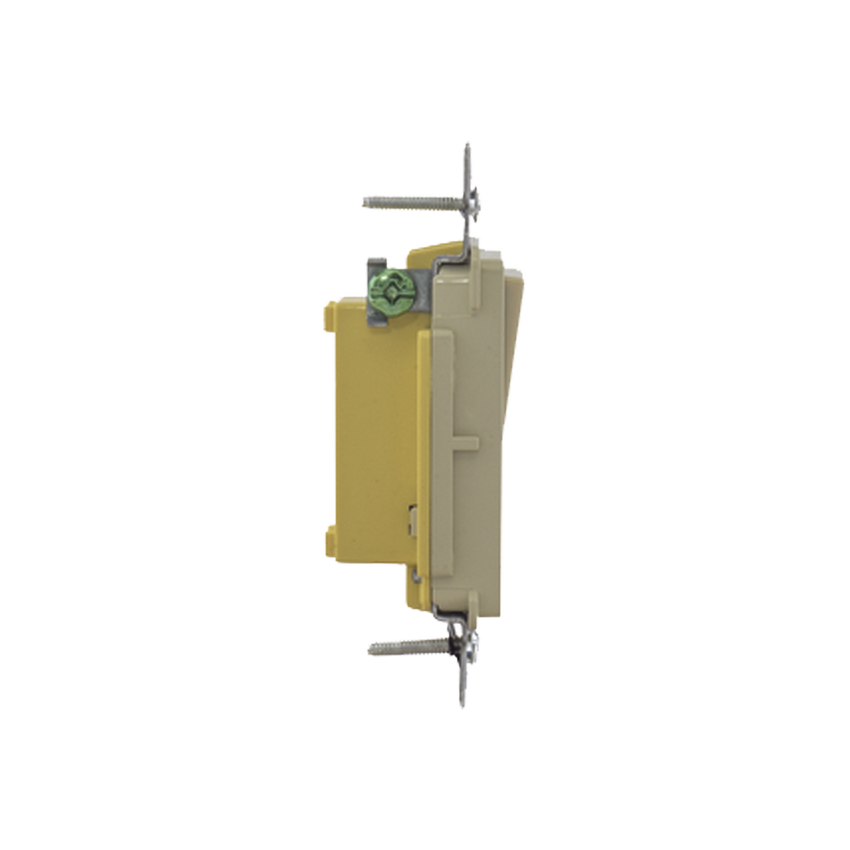 Interruptor Unipolar Residencial 15 A 120-277 V / Cableado Lateral y Trasero / Color Marfil.
