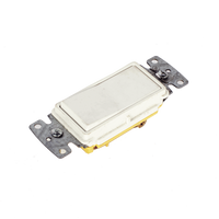 Interruptor Unipolar Residencial 15 A 120-277 V, Cableado Lateral y Trasero, Color Blanco.